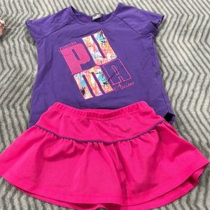 Girls Puma skort and top set size 5